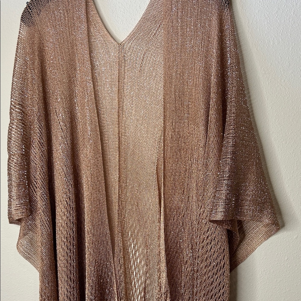Elegant Metallic Knit Poncho